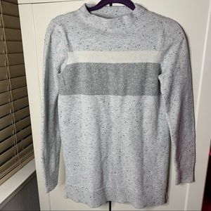 Loft Striped Extra Long Mock Neck Sweater